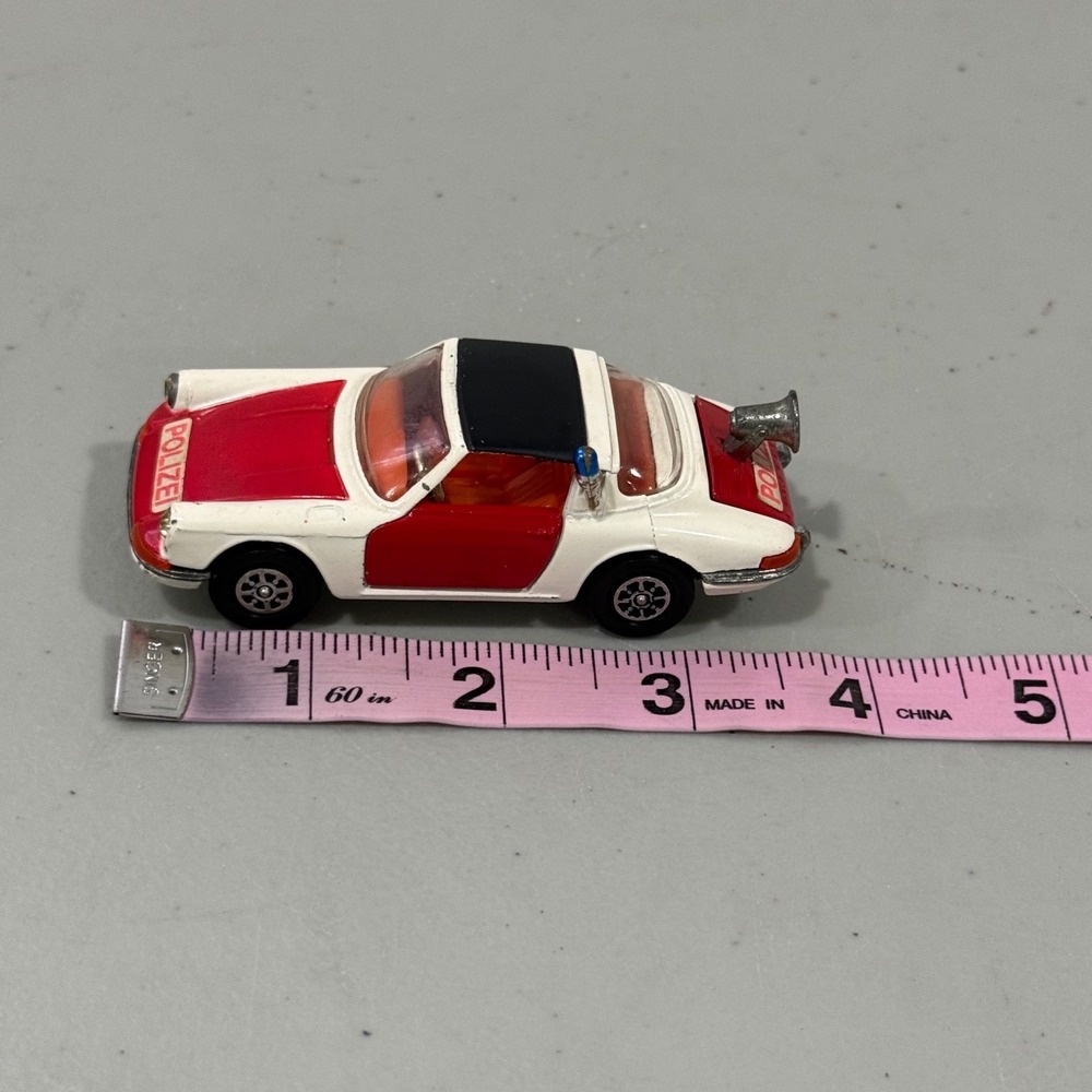 Vintage Corgi Toys Whizzwheels Porsche Targa 911S Polizei Police Car White Red - Picture 7 of 7
